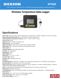 Thumbnail of document Data Sheet - WT6 Ethernet Temperature Data Logger